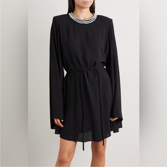 Like new STELLA MCCARTNEY Crystal-Embellished Belted Crepe Mini Dress $2,665 36 - Picture 6 of 13